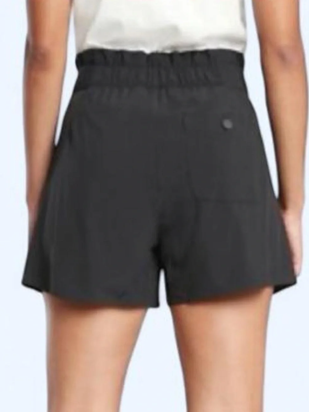 Athleta Skyline Short II Black Paperbag Belted Travel Shorts Size 0 NWOT